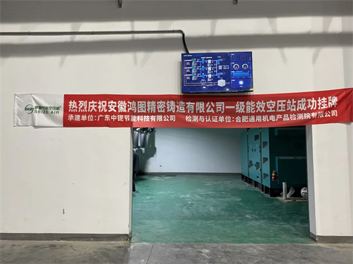 薩震節(jié)能空氣壓縮機(jī)與合肥通用機(jī)電產(chǎn)品檢測(cè)院聯(lián)合舉行一級(jí)能效空氣壓縮機(jī)站房掛牌儀式(圖6)