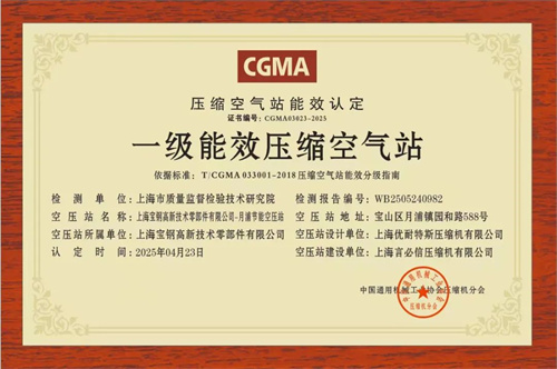 優(yōu)耐特斯與上海寶鋼合作“月浦節(jié)能空壓站”成功通過上海質(zhì)量監(jiān)督(圖5)